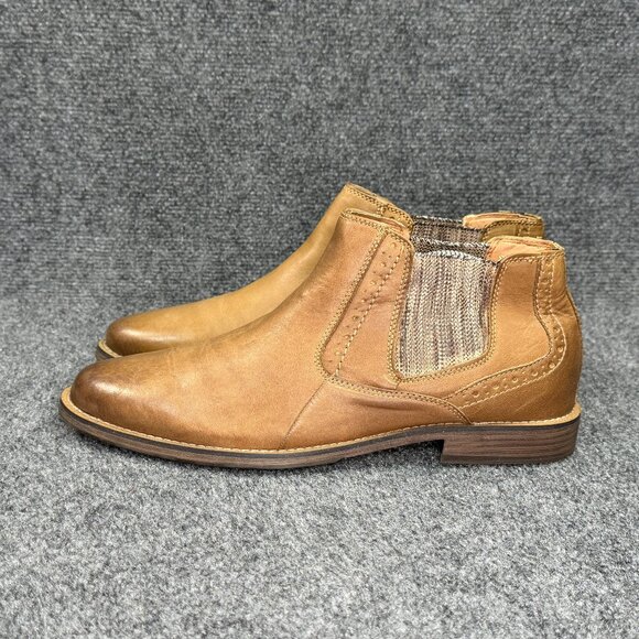 Steve Madden Pierson Boots Mens Size 10 Brown Leather Pull On Chelsea Ankle Boot - Picture 4 of 11